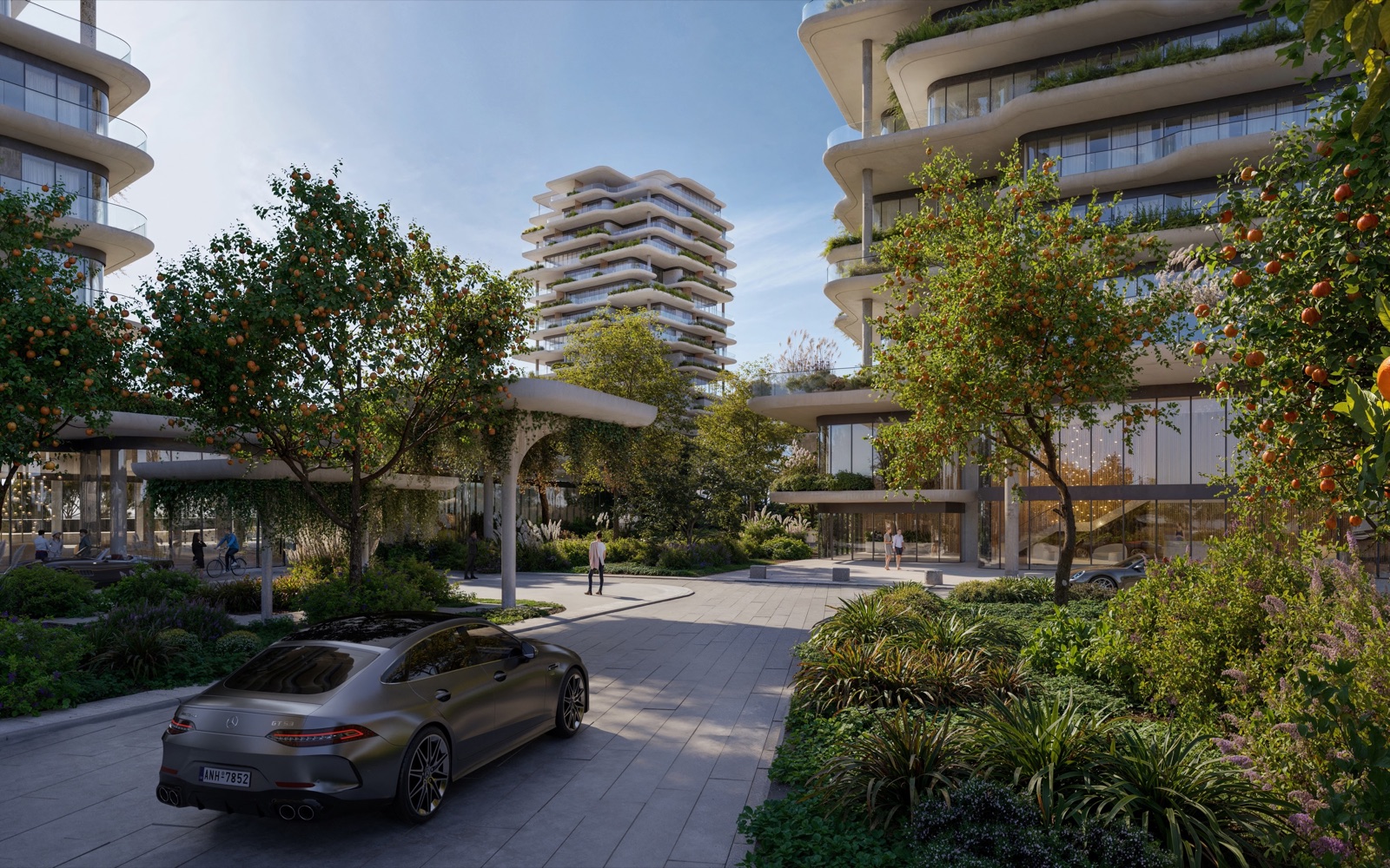 Озеленённый въезд в Kean Limassol